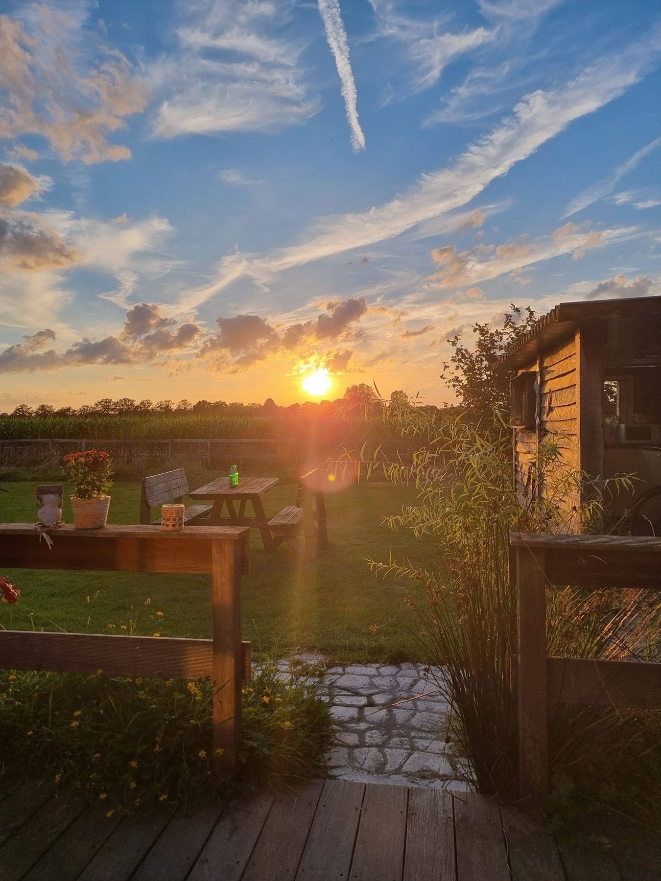 Avondzon bij de trekkershut